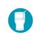 Drinks fresh glass cup water with straw blue block style icon