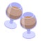 Drinks glass cheers icon, isometric style