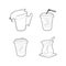 Drinks icon set, outline style