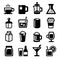 Drinks Icons Set on White Background. Vector