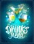 Drinks menu design with cocktails