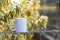 Drinks quote - A cup of coffee enjoyed in the great outdoors is the ultimate refreshment for the soul. With a blank white mug on