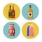 Drinks round icons