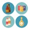 Drinks round icons