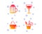 Drinks signs. Coffee cup, glass of beer icons. Vector
