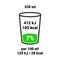 Drinl food value label chart. Vector information beverage guideline