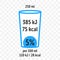 Drinl food value label chart. Vector information beverage guideline