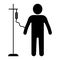 Drip patient cancer icon, chemotherapy treatment oncology, therapy medical dropper