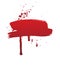 Dripping blood or red brush stroke. Halloween concept, ink splatter illustration.