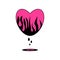 Dripping Broken Heart. Gothic aesthetic in y2k, 90s, 00s and 2000s style. Emo Goth tattoo sticker black white pink