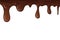 Dripping chocolate. Drips chocolate, isolated white background. Melt fluid sweet dessert. Tasty splash liquid, realistic