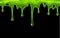 Dripping green slime with blobs, seamless border pattern