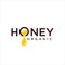 Dripping honey Logo Design Template. Honeycomb Logo Design Nature Organic. Beekeeping logo design with abstract bee. Bee logo Icon