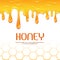 Dripping honey seamless vector border