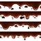 Dripping melted chocolate seamless banners