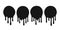 Dripping oil blob. Drip drop paint or sauce stain drips. Black drippings sauces round spots vector set