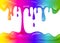 Dripping rainbow slime background. Colorful illustration of a children's toy. Vector illustration of slime, paint, slime