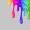 Dripping rainbow slime on a transparent background. Colorful illustration of a children toy. Vector illustration of