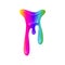 Dripping rainbow slime. Viscous liquid on a white isolated background. A toy for children. Vector cartoon illustration.