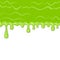 Dripping Slime Texture on White Background. Goo Blob Splash. Halloween Ooze. Flowing Green Sticky Liquid