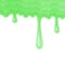 Dripping Slime Texture on White Background. Goo Blob Splash. Halloween Ooze. Flowing Green Sticky Liquid