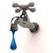 Dripping tap with blue drop