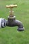 Dripping water faucet in garden