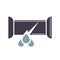 Dripping water pipe icon, trumpet break in cartoon style