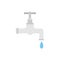 Dripping water tap flat design vector illustration. Vector dark grey icon isolated on white background. Save water earth resources