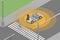 Drive in automatic driving mode. Recognize pedestrians. The car stops. The traffic light is red so it stops