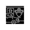 Drive through flower shop black glyph icon