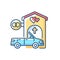 Drive through marriage chapel RGB color icon