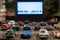 Drive in open air cinema in miniature