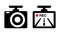 Drive recorder, Dvr illustration icon image material. black and white red.