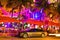 Drive scene at night lights, Miami beach, Florida.