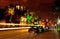 Drive scene at night lights, Miami beach, Florida.