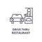 Drive thru restaurant line icon, outline sign, linear symbol, vector, flat illustration