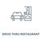 Drive thru restaurant line icon, vector. Drive thru restaurant outline sign, concept symbol, flat illustration