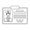 Driver document taxi.Plastic card taxi driver with photo Taxi station single icon in outline style vector symbol stock