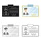 Driver document taxi.Plastik card taxi driver with photo Taxi station single icon in cartoon style vector symbol stock