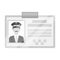 Driver document taxi.Plastik card taxi driver with photo Taxi station single icon in monochrome style vector symbol