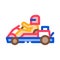 driver driving kart color icon vector illustration