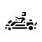 driver driving kart icon vector glyph illustration