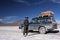 Driver and his car on the salar