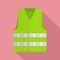 Driver reflective vest icon, flat style