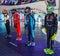 Driver`s racing gear including racing suit, helmet, gloves and boots on display during 2019 New York City E-Prix