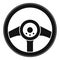 Driver steering wheel icon, simple style