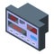 Driver taximeter icon isometric vector. Money cab