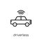 driverless autonomous car icon. Trendy modern flat linear vector