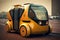 Driverless Autonomous Vehicle. Futuristic Self-Driving taxi car is Moving on a Public Highway in a Modern City with